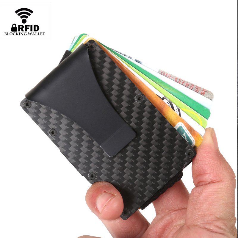 DIENQI-Carbon-Fiber-Card-Holder-Mini-Slim-Wallet-Men-Aluminum-Metal-RFID-Magic-Wallet-Small-Thin