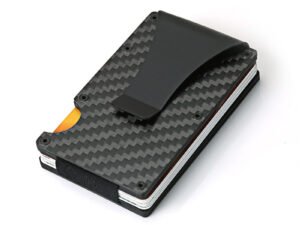 ZRE-AEKDWLT DIENQI Carbon Fiber Card Holder Mini Slim Wallet Men Aluminum Metal RFID Magic Wallet Small Thin Male Purses Money Bag Vallet