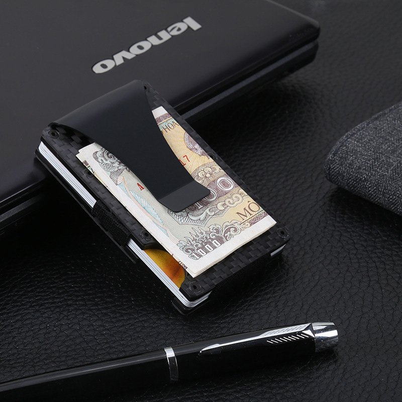 DIENQI-Carbon-Fiber-Card-Holder-Mini-Slim-Wallet-Men-Aluminum-Metal-RFID-Magic-Wallet-Small-Thin