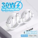 ZRE-AECHRDC For Apple Original PD 30W USB C Phone Charger Lightning Cable For iPhone 14 13 12 11 Pro Max Fast Charging X XR XS Type C Cable
