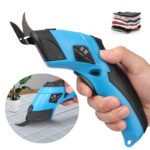 ZRE-AEESCSSR Handheld Electric Scissors USB Rechargeable 3.6V Wireless Battery Cutter with Double Blades Portable Cloth Carpet Leather Cutter