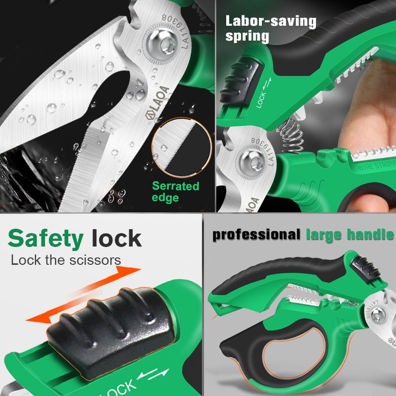 LAOA-8-Heavy-Duty-Electrician-Scissors-Cutting-Wire-Cable-Stripping-Curved-Shears-Crimping-Tools-with-Labor