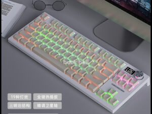 ZRE-AEKBRD Langtu Lt84 Mechanical Keyboard Wireless Bluetooth 2.4G 84keys Tri-Mode Wired Rgb Backlit Gasket Computer Office Gaming Windows