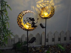 ZRE-SOLAR Led Solar Lights Outdoor Waterproof Moon Fairy Lawn Garden Solar Lamps for Pathway Landscape Courtyard Garland Decoration