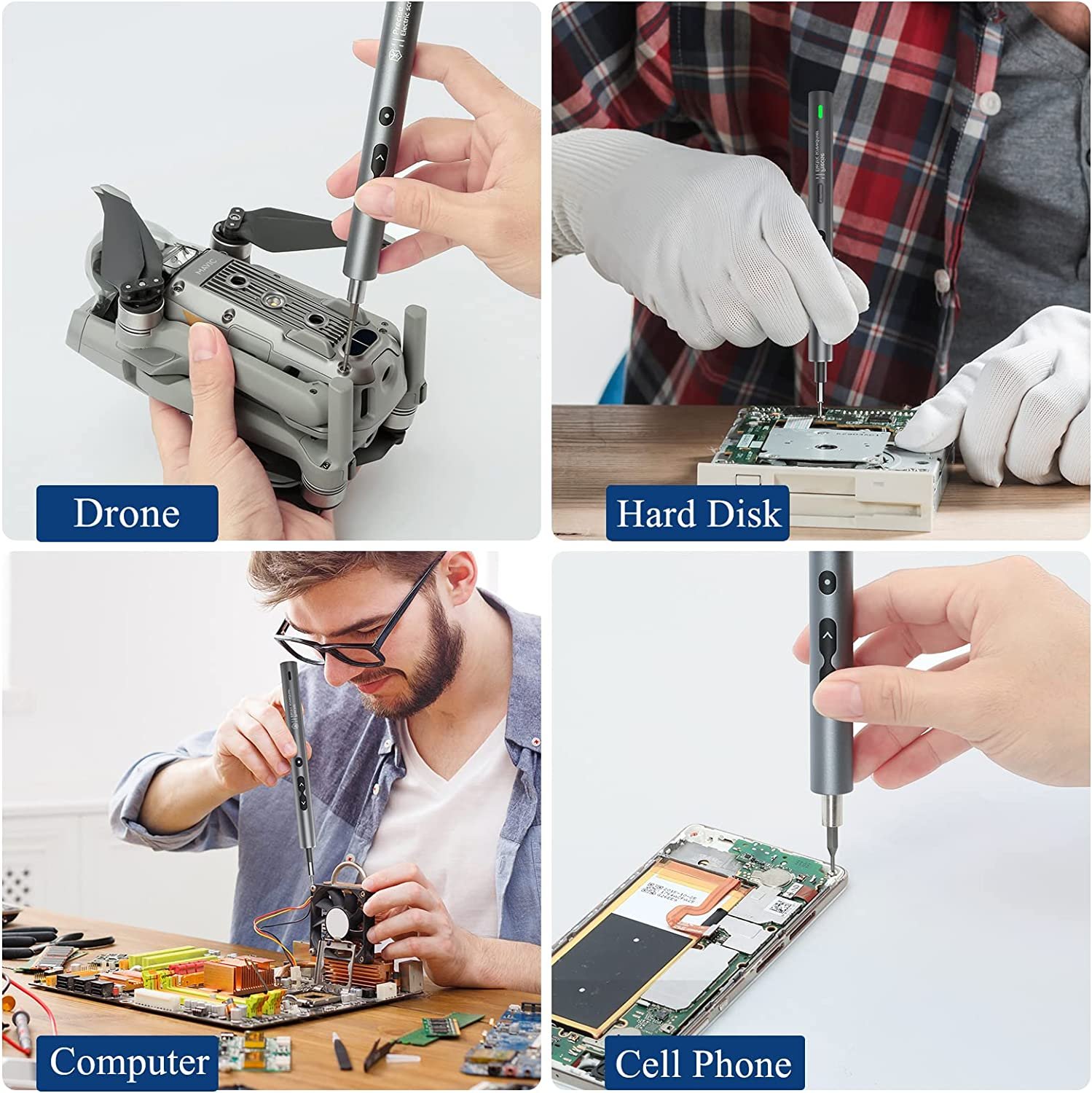 Mini-Electric-Screwdriver-62-in-1-Rechargeable-Cordless-Precision-Power-Screwdriver-Set-with-48-Bits-LED