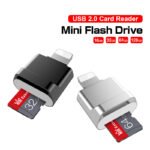 ZRE-AEPDRIVE Mini SD Card Reader to Pen Drive 32GB/64GB/128GB/256GB USB Flash Drive For Phone IOS 13 and above
