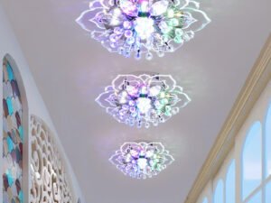 ZRE-CLNG Modern Crystal Petals LED Ceiling Lights For Aisle Hallway Corridor Stairway Villa Gallery Kitchen Coffee Bar Indoor Lights