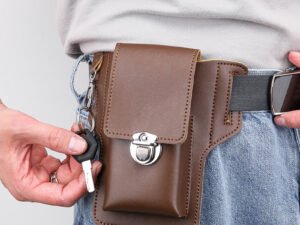 ZRE-AEPHBAG Multifunctional Leather Fanny Pack Phone Belt Bag Retro Men Bag Cellphone Loop Holster Phone Pouch Wallet Phone Case Dropship