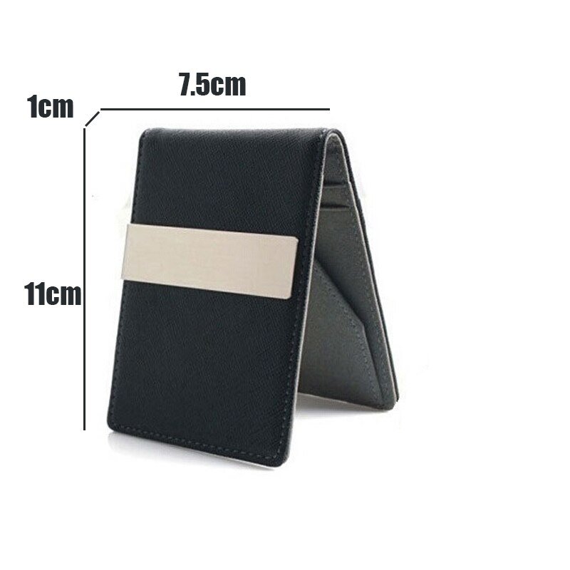 New-Fashion-Men-s-Leather-Money-Clips-Wallet-Multifunctional-Thin-Man-Card-Purses-Women-Metal-Clamp