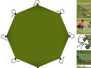 ZRE-AECAMPNG Portable Camping Mat Hexagon Octagon Waterproof Ground Sheet Footprint Picnic Mat Big Tarp Awning Shade Beach Travel 4.1x4.1m