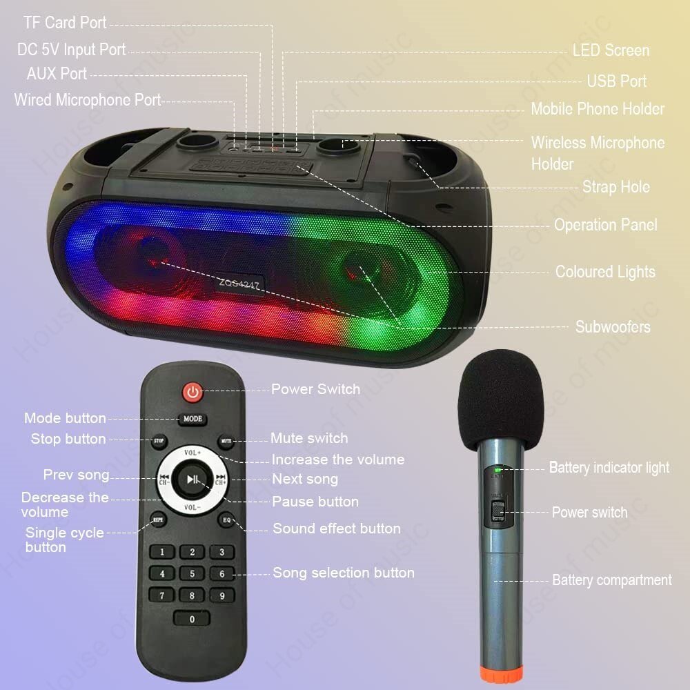 SING-E-ZQS4247-Portable-Home-Theatre-System-Party-Stage-RGB-Light-Karaoke-Bluetooth-Speaker-Super-Bass