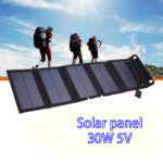 ZRE-SOLAR Solar Cell 30W Photovoltaic Panels USB Charger System Battery V 5V Portable Flexible Foldable Energy Power Sunpower Camping Set