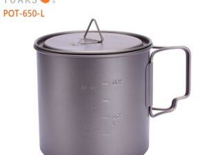 ZRE-AECAMPNG TOAKS POT-650-L Titanium Cup 650ML Outdoor Camping Lightweight Pot Picnic Cookware Set Pot Ultralight Titanium Pot