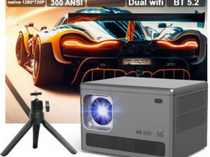 ZRE-AEPRJCTR Transpeed Projector 300ANSI Android 10.0 Support 4K include Bracket 12000 lumens BT5.2 1280*720P Home Theater Outdoor Projetor