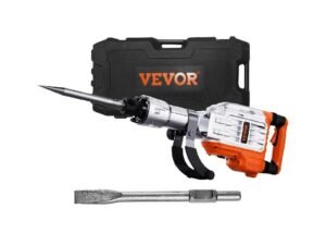 ZRE-AEELHMR VEVOR 3500W Demolition Jack Hammer 60J Electric Jackhammer Concrete Breaker with 2 Chisel Bits for Trenching and Breaking Holes