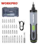 ZRE-AESCRDRVR WORKPRO 3.6V Cordless Electric Screwdriver Kit, USB Rechargeable Lithium ion Battery, LED Work Light
