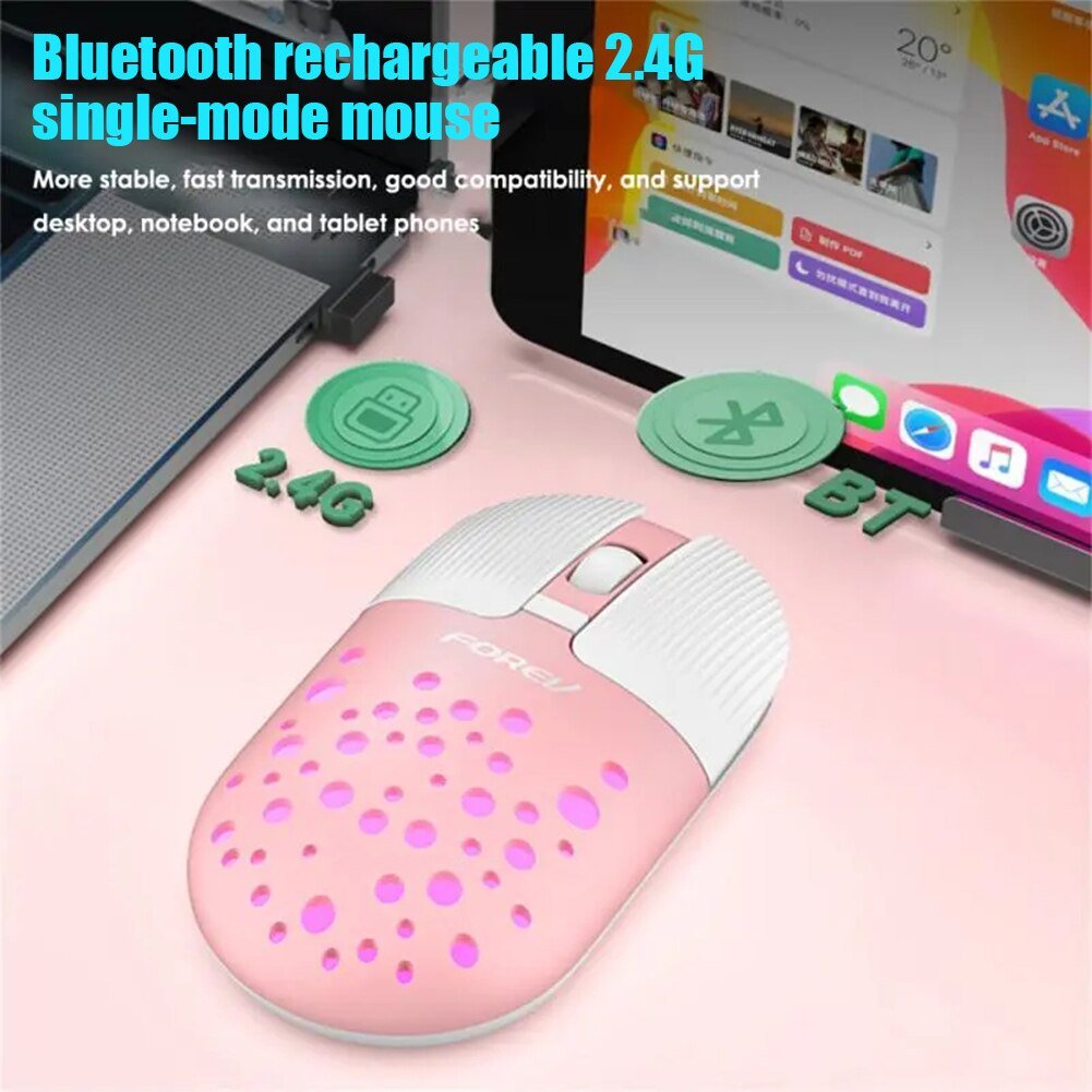 Wireless-2-4G-Bluetooth-Mouse-RGB-TYPE-C-Charging-Single-mode-1200Dpi-Rechargeable-Office-Gamer-Computer
