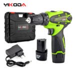 ZRE-AEELHMR YIKODA 12V 16.8V 21V Cordless Drill Electric Screwdriver Rechargeable Lithium-Ion Battery Two-Speed DIY Driver Power Tools