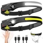 ZRE-LED 1/2/3PCS LED Induction Headlamp Camping Search Light USB Rechargeable Headlight Led Head Torch Work Light with Built-in Battery
