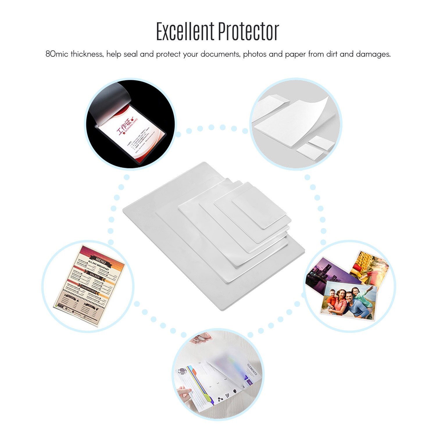 100-Sheets-A4-80mic-Thermal-Laminating-Film-Pouches-PET-Clear-Sheet-for-Laminating-for-Photo-Paper