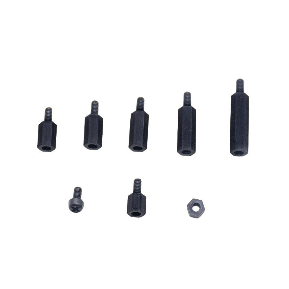 180PCS-Black-M3-Nylon-Hex-Spacers-Male-Female-Screws-Nuts-Stand-off-Kit-For-Electronics-PC