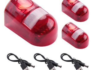 ZRE-MSNCR 3pcs Solar Strobe Light with Motion Sensor Alarm 129DB Sound Security Siren IP65 Waterproof for Farm Yard Garden alarm light