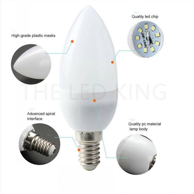 6PCS-LED-C37-7W-E14-E27-220V-3000K-4000K-6000K-Lampada-Candle-Bulb-Living-Room-Home