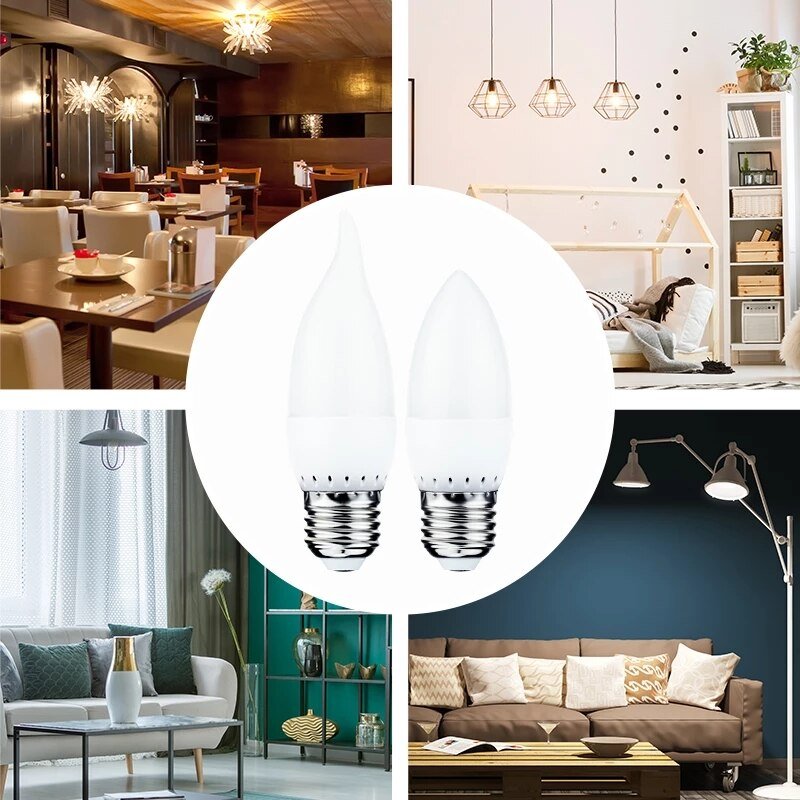 6PCS-LED-C37-7W-E14-E27-220V-3000K-4000K-6000K-Lampada-Candle-Bulb-Living-Room-Home