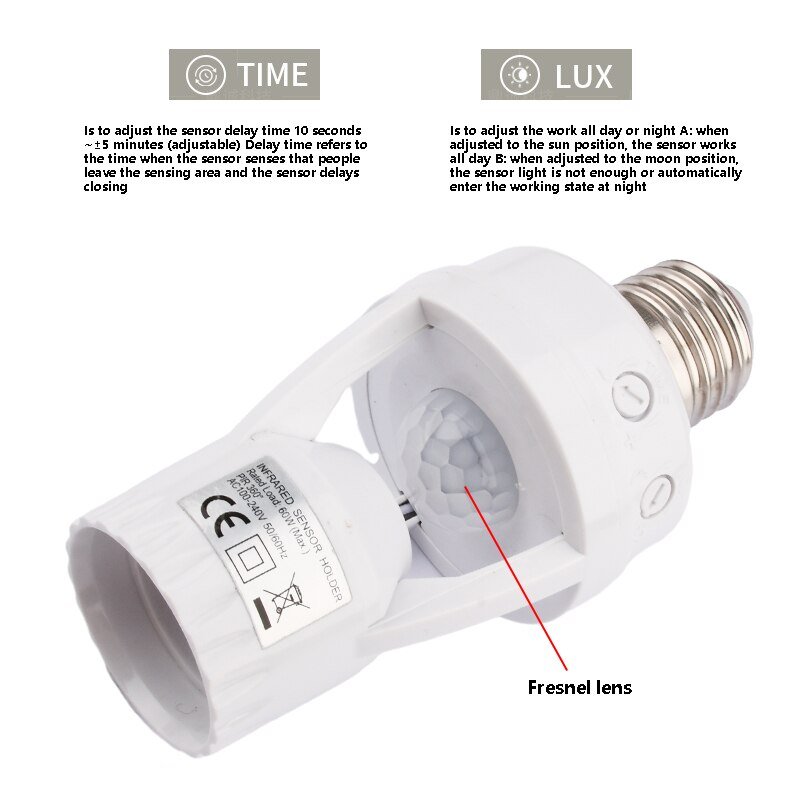 AC100-240V-PIR-Motion-Sensor-E27-Socket-Converter-E27-Lamp-Base-Intelligent-Switch-Light-Bulb-Lamp