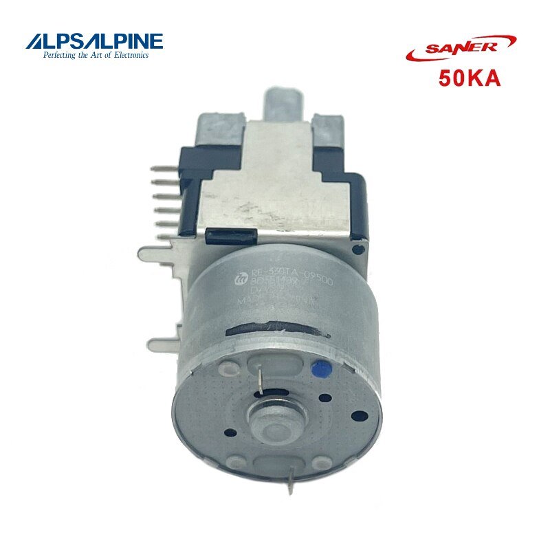 ALPS-RK168-Series-Rotary-Potentiometer-with-Motor-50KAx2-Duakl-unit-Flat-shaft-Length-20mm