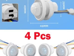 ZRE-MSNCR AvvRxx 4 Pcs LED PIR Adjustable Delay Human Body Infrared Detector IR Infrared Motion Sensor Light Switch for Home AC 85V-265V