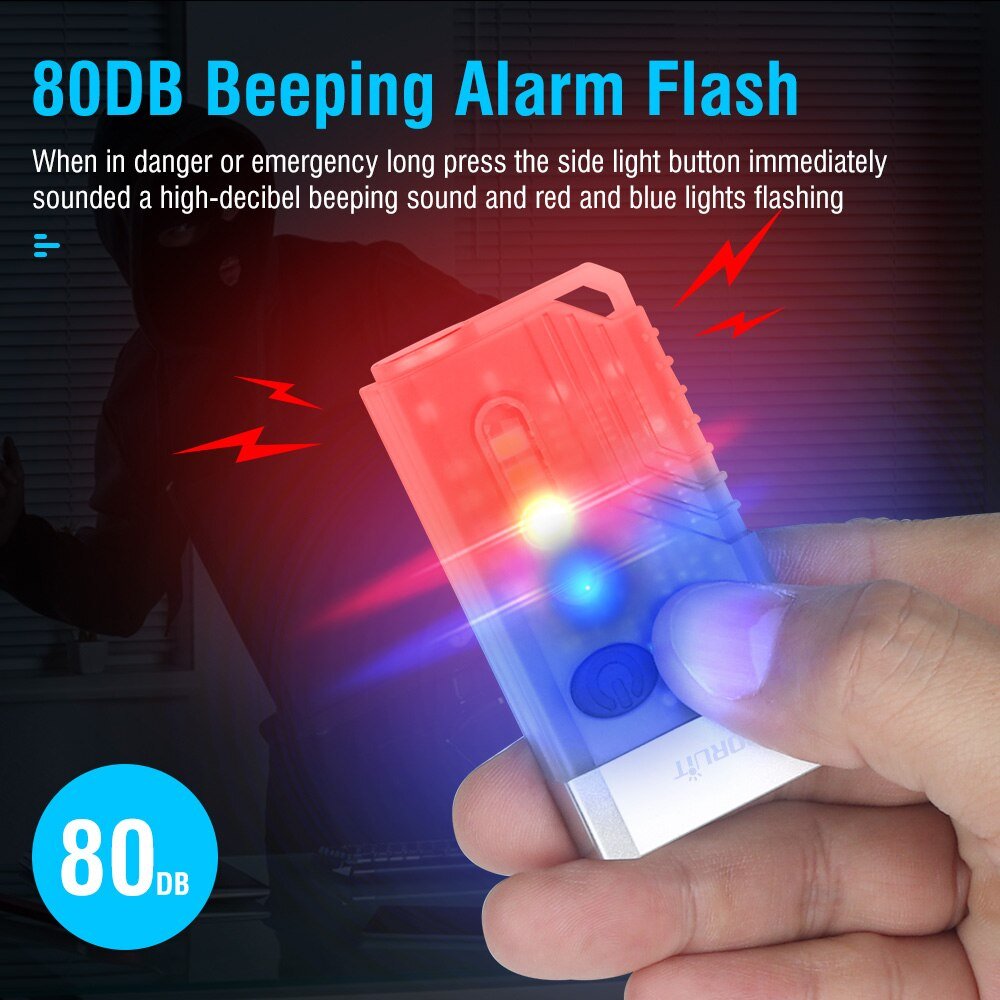 BORUiT-V10-EDC-Keychain-LED-Fluorescence-Flashlight-Type-C-Rechargeable-Torch-Work-Light-Magnet-Buzzer-365nm