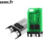 ZRE-LED BORUiT V3 LED Keychain Portable Flashlight Work Light Type-C Rechargeable Mini Torch with Magnet UV Camping Pocket Lantern