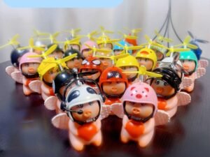 ZRE-CYLT Cute Cartoon Angel Heart Pig Bicycle Light with Helmet and Propeller Bike Decoration Children Bike MTB Motorbike Car Universal