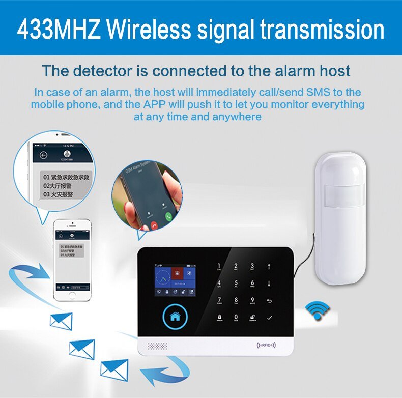 GauTone-PA92R-Wireless-Motion-Sensor-for-433MH-Home-Security-Alarm-System-Infrared-PIR-Motion-Detector
