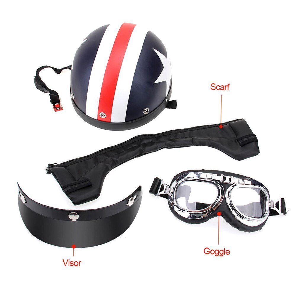 Half-Open-Face-Motorcycle-Helmet-with-Goggles-Visor-Scarf-Biker-Scooter-Touring-Helmet-Classic-Star-And