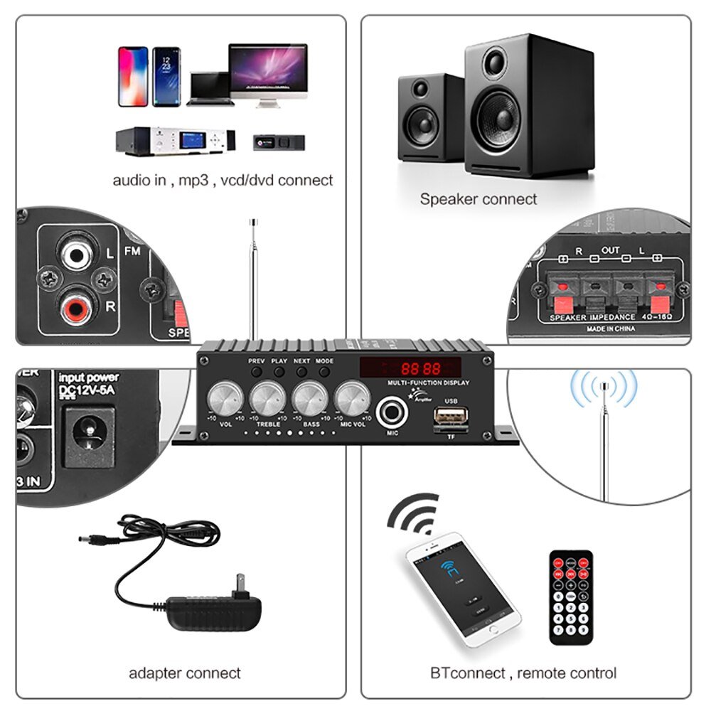 KINTER-MA-130-Audio-Amplifier-Bluetooth-Amplifier-with-Remote-Control-2-Channels-Stereo-Amplificador-Home-Car