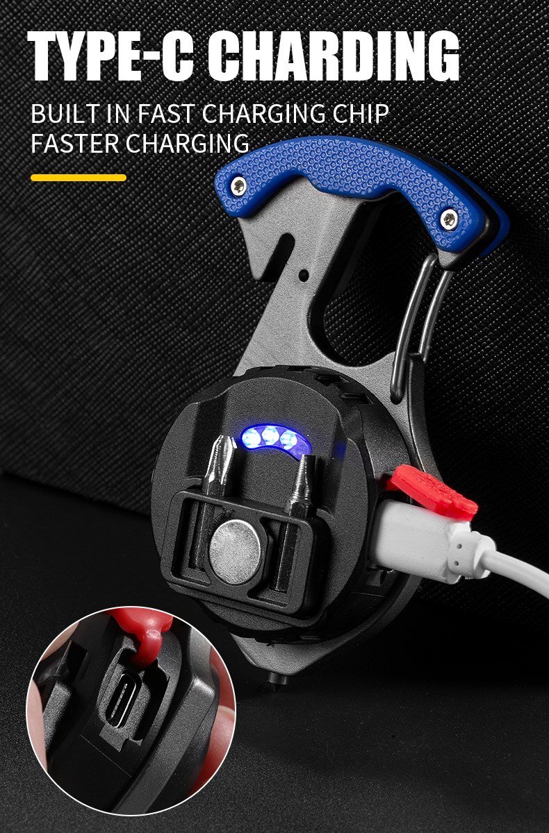 Multifunctional-Rechargeable-LED-Flashlight-Mini-Torch-with-Strong-Magnet-and-Power-Display-Waterproof-Aluminum-Alloy-Material
