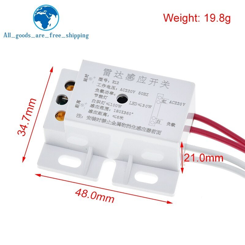 New-220V-AC-50Hz-Auto-Infrared-Sensor-Switch-PIR-Microwave-Radar-Body-Motion-Sensor-Module-Adjustable