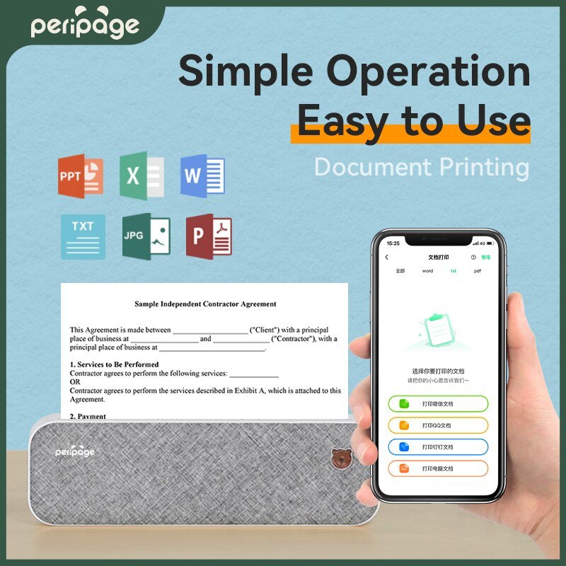 PeriPage-A40-Printer-A4-Paper-Portable-USB-Bluetooth-Wireless-Thermal-Transfer-Printer-for-IOS-Android-System