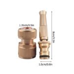 ZRE-HNZ Spray Nozzle Water Gun Brass High Pressure Direct Spray Sprinkler Quick Connector 1/2'' Garden Hose Adjustable Pressure Washer