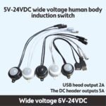 ZRE-MSNCR USB Body Infrared PIR Motion Sensor Switch DC5V12V24V Human Motion Sensor Detector DC Switch For LED Light
