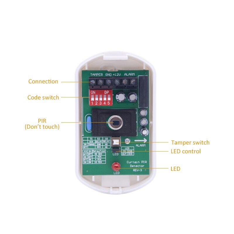 Wired-Curtain-Passive-Infrared-Motion-Sensor-DC12V-Ceiling-Detector-with-NO-NC-Output-for-All-Home
