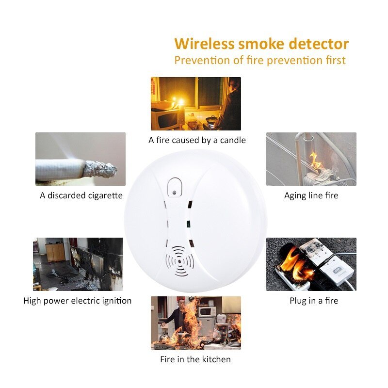 Wireless-Fire-Protection-Smoke-Detector-Portable-Smoke-Alarm-Sensor-433MHz-EV1527-for-Office-Home-Security-Fire